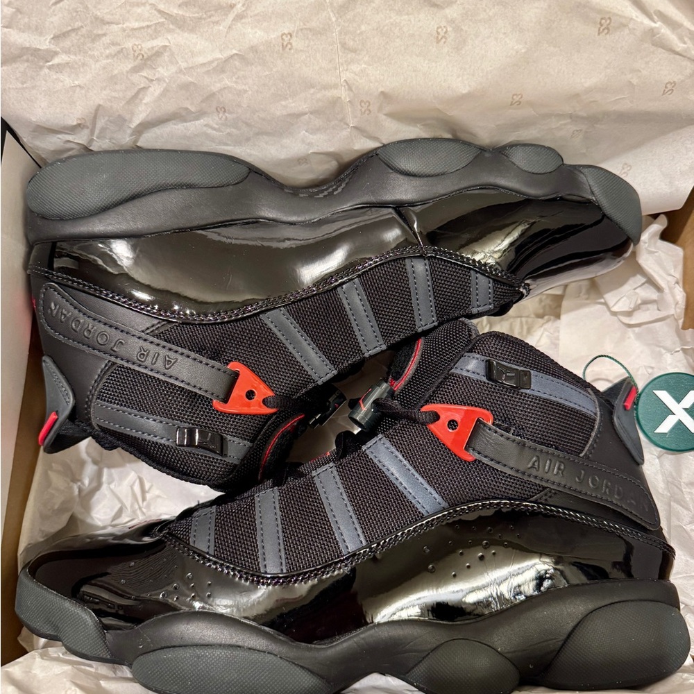 Jordan 6 Rings Black / Fire Red / Anthracite Men's Sneakers. Size US 11.